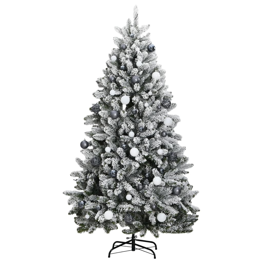 vidaXL Artificial Hinged Christmas Tree 300 LEDs & Ball Set 70.9"-2