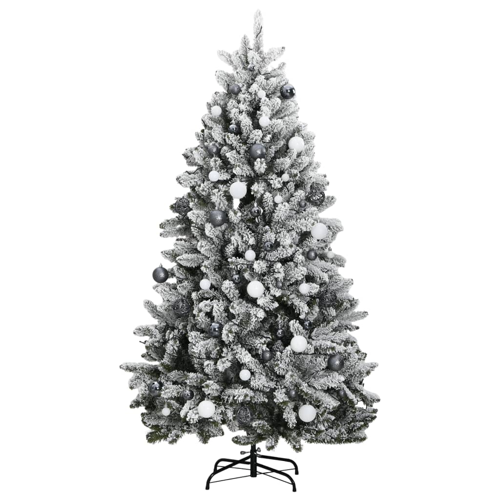 vidaXL Artificial Hinged Christmas Tree 300 LEDs & Ball Set 94.5"-2