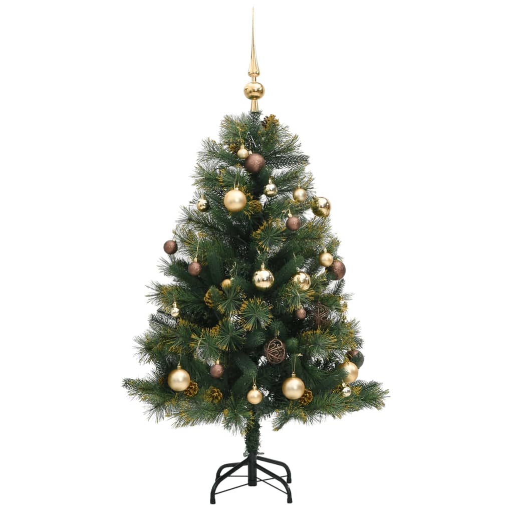 vidaXL Artificial Hinged Christmas Tree 150 LEDs & Ball Set 47.2"-2