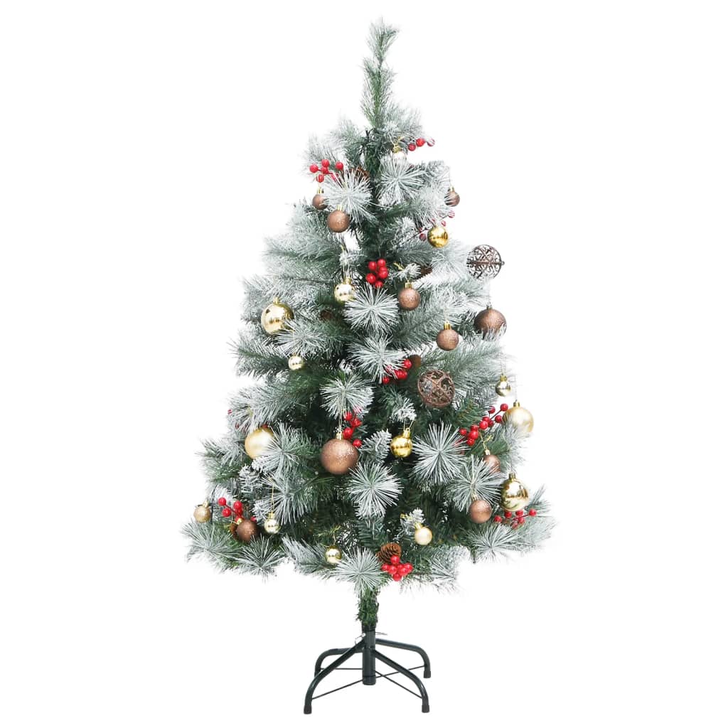 vidaXL Artificial Hinged Christmas Tree 150 LEDs & Ball Set 47.2"-2