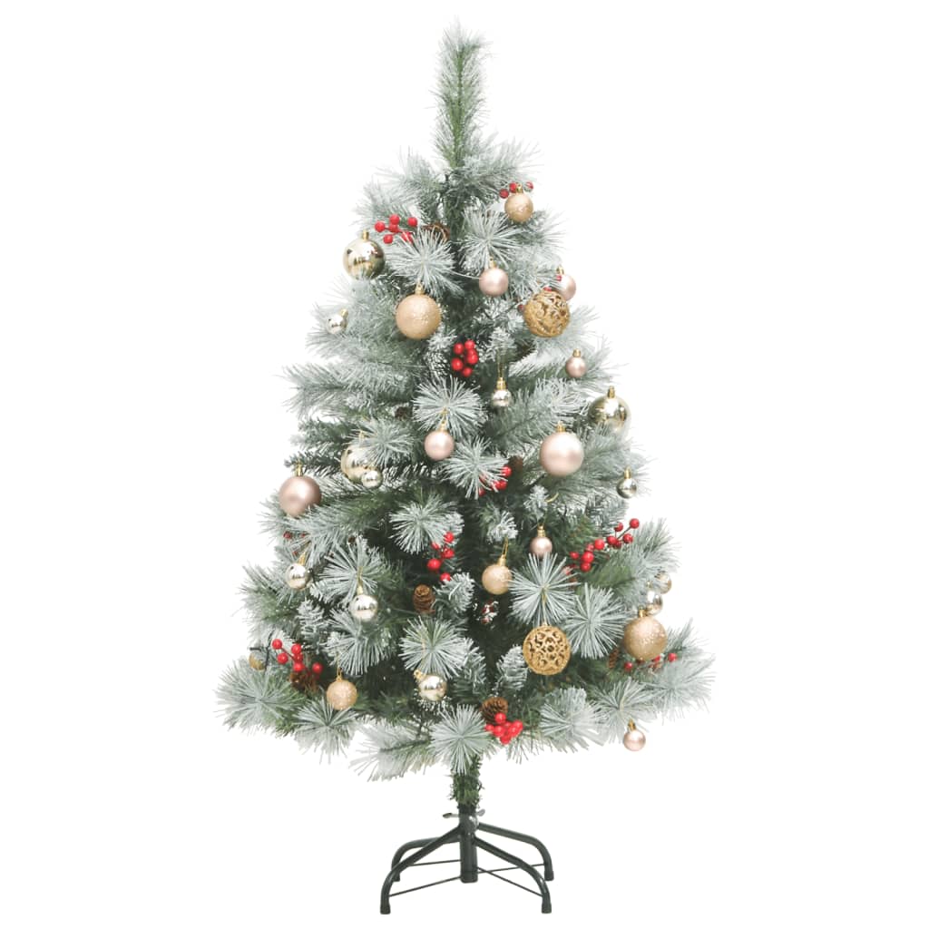 vidaXL Artificial Hinged Christmas Tree 150 LEDs & Ball Set 47.2"-2