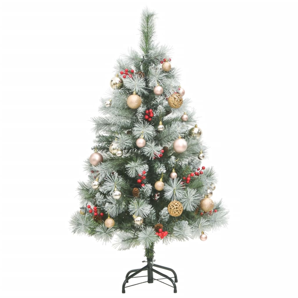 vidaXL Artificial Hinged Christmas Tree 150 LEDs & Ball Set 59.1"-2