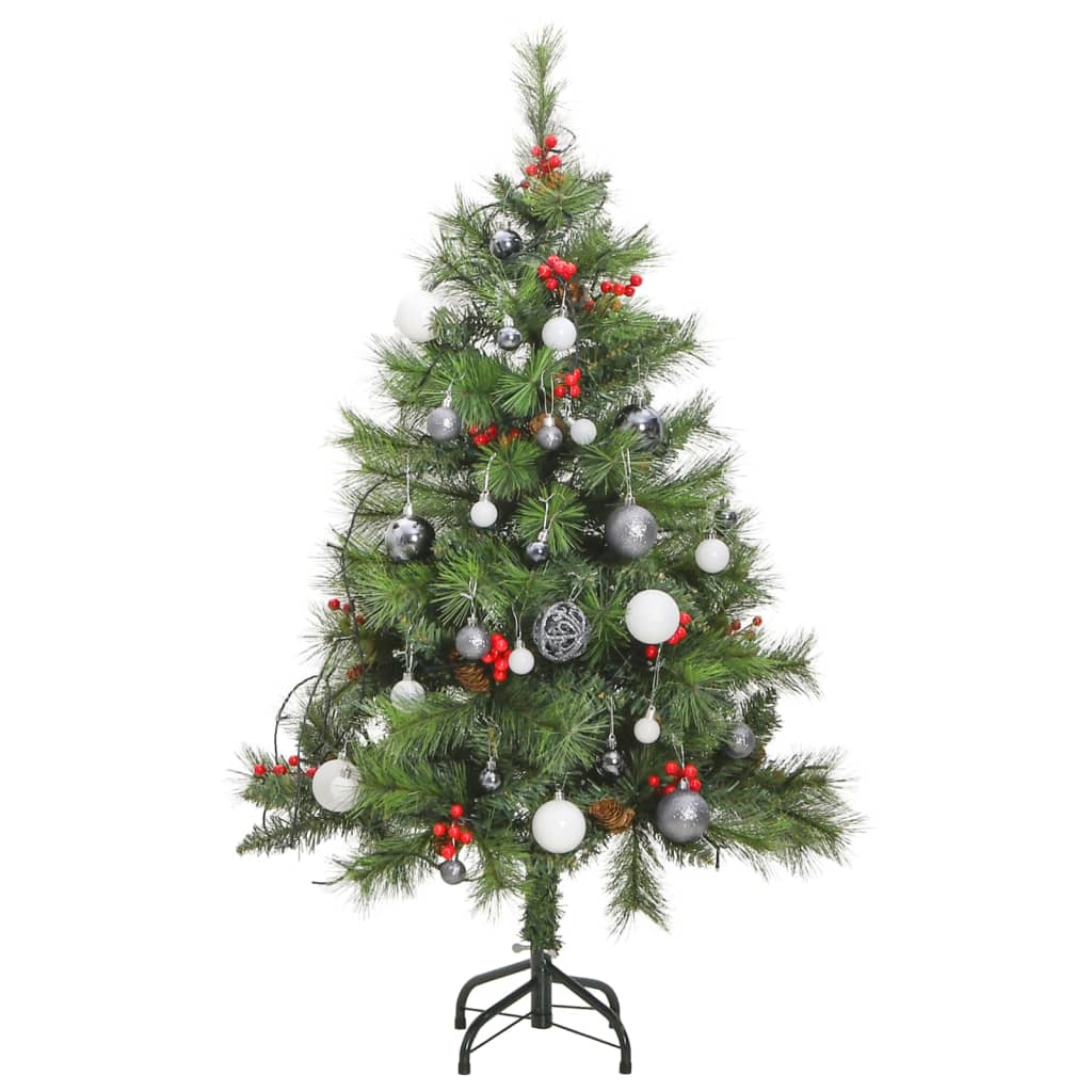 vidaXL Artificial Hinged Christmas Tree 150 LEDs & Ball Set 59.1"-2