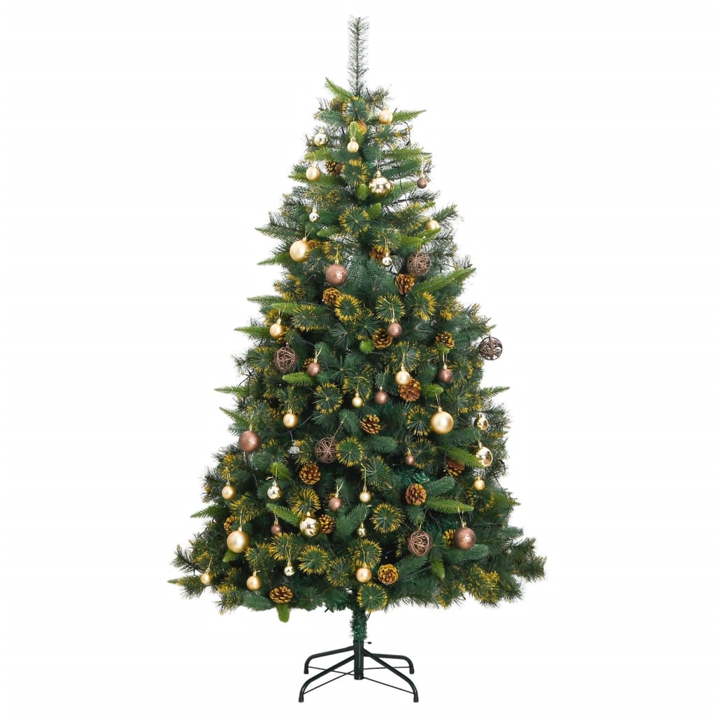 vidaXL Artificial Hinged Christmas Tree 300 LEDs & Ball Set 82.7"-2