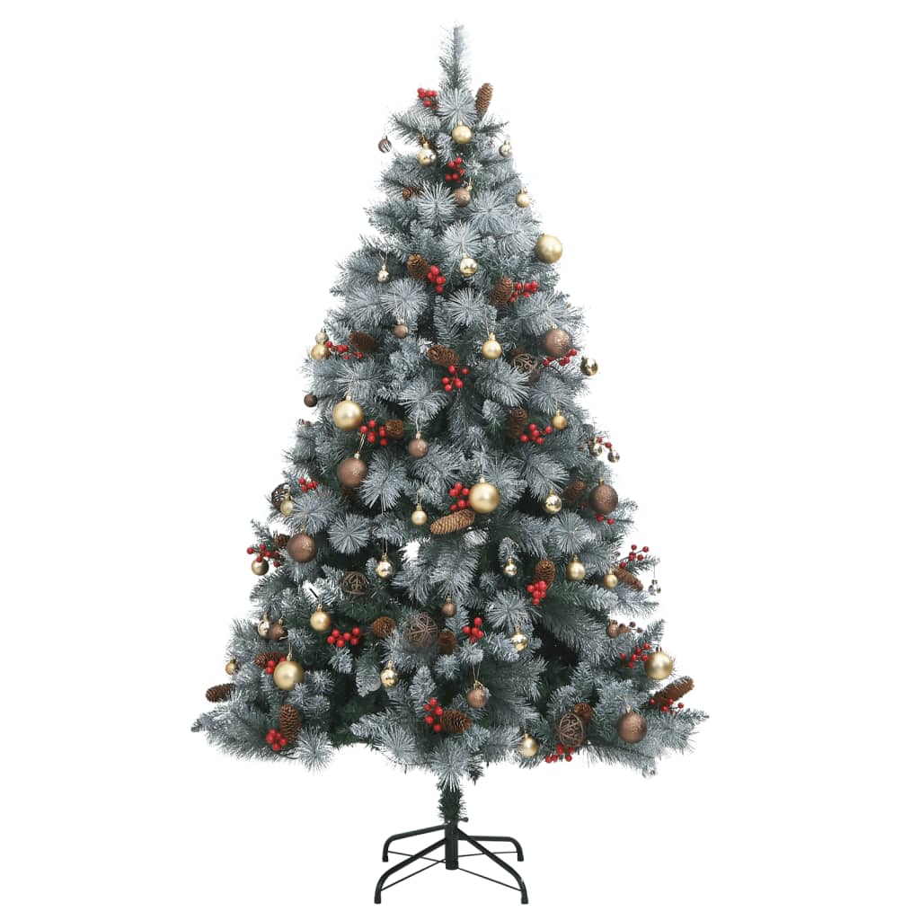 vidaXL Artificial Hinged Christmas Tree 300 LEDs & Ball Set 70.9"-2