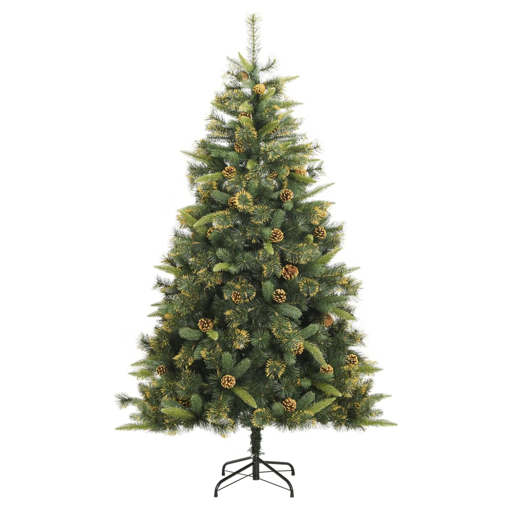 vidaXL Artificial Hinged Christmas Tree 300 LEDs & Ball Set 70.9"-3