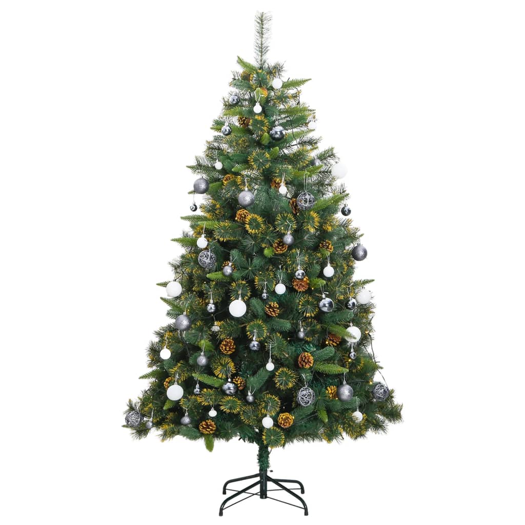 vidaXL Artificial Hinged Christmas Tree 300 LEDs & Ball Set 82.7"-2