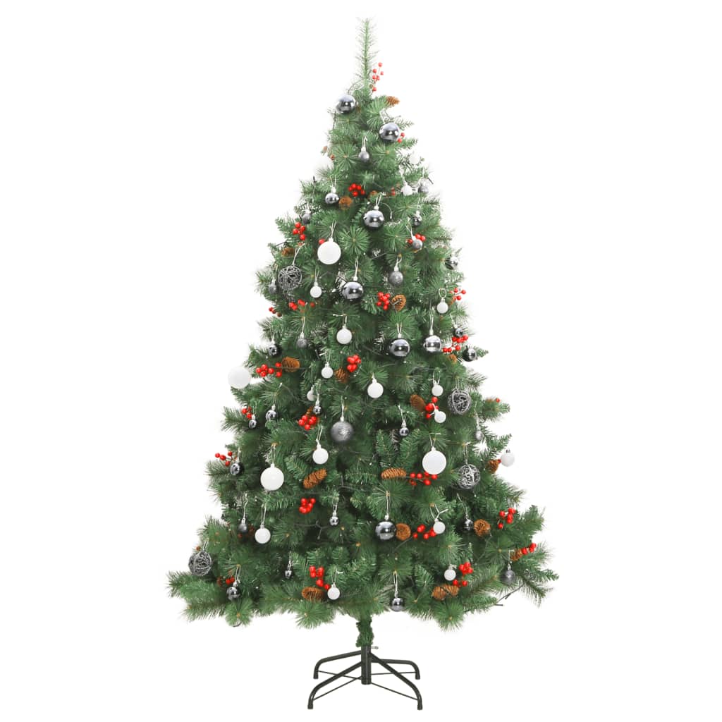 vidaXL Artificial Hinged Christmas Tree 300 LEDs & Ball Set 94.5"-2