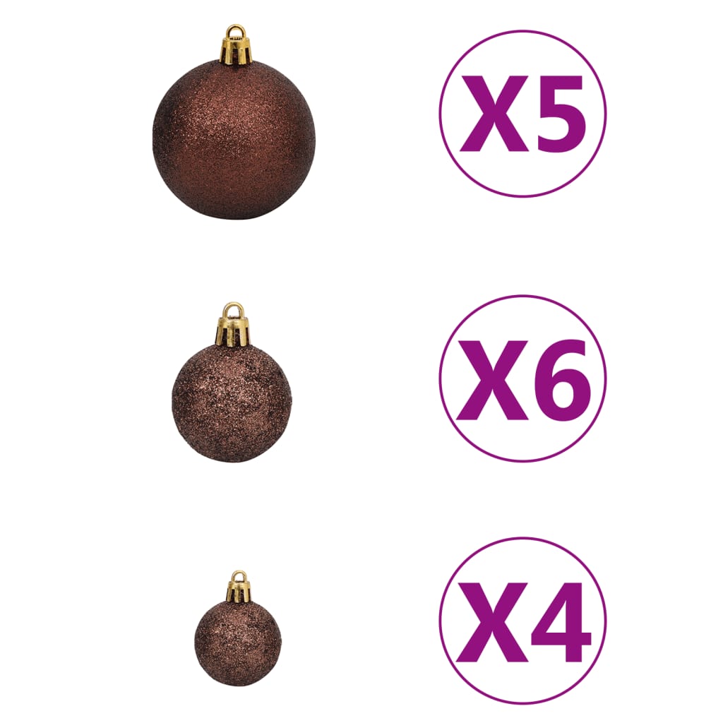 vidaXL Artificial Hinged Christmas Tree 150 LEDs & Ball Set 59.1"-6