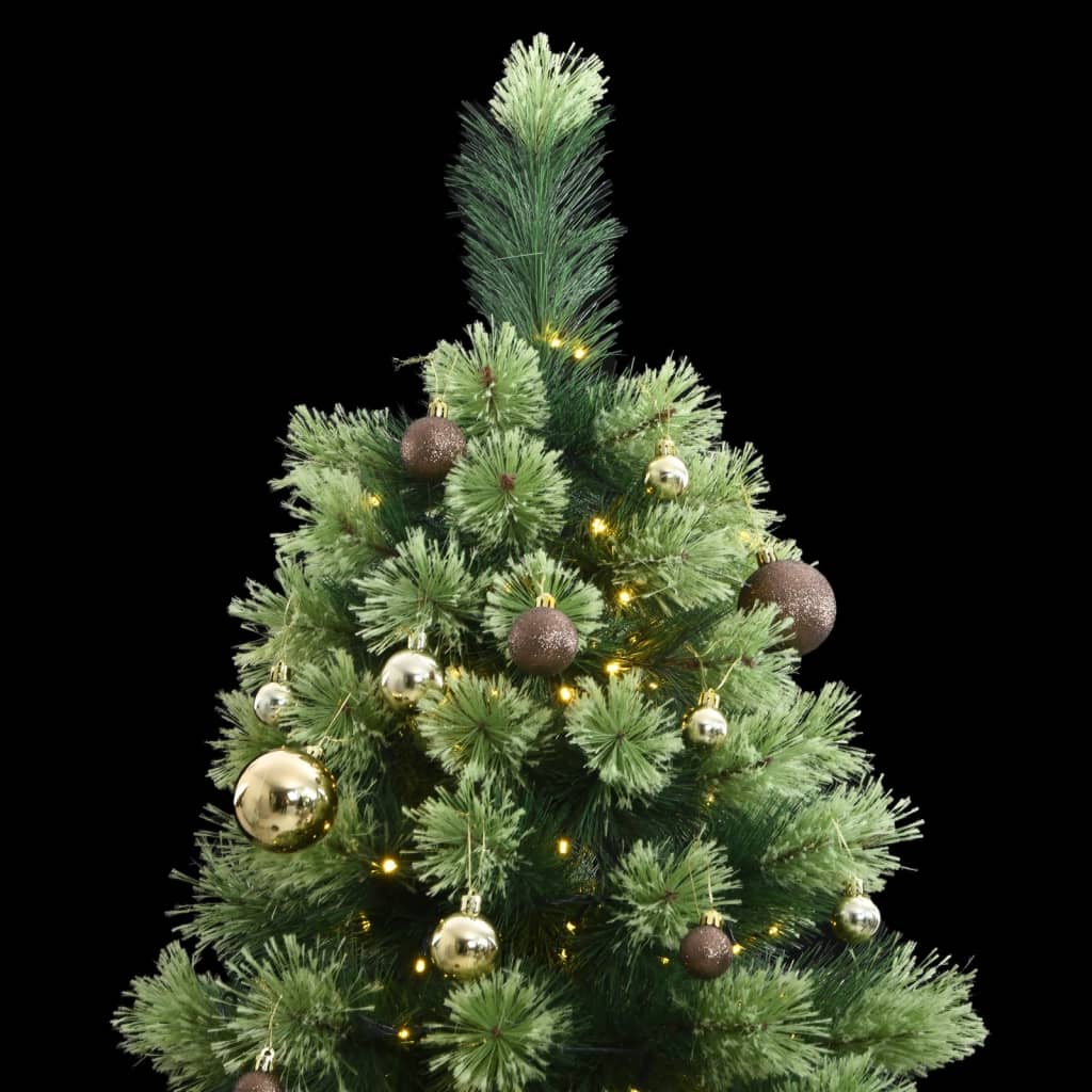 vidaXL Artificial Hinged Christmas Tree 150 LEDs & Ball Set 59.1"-0