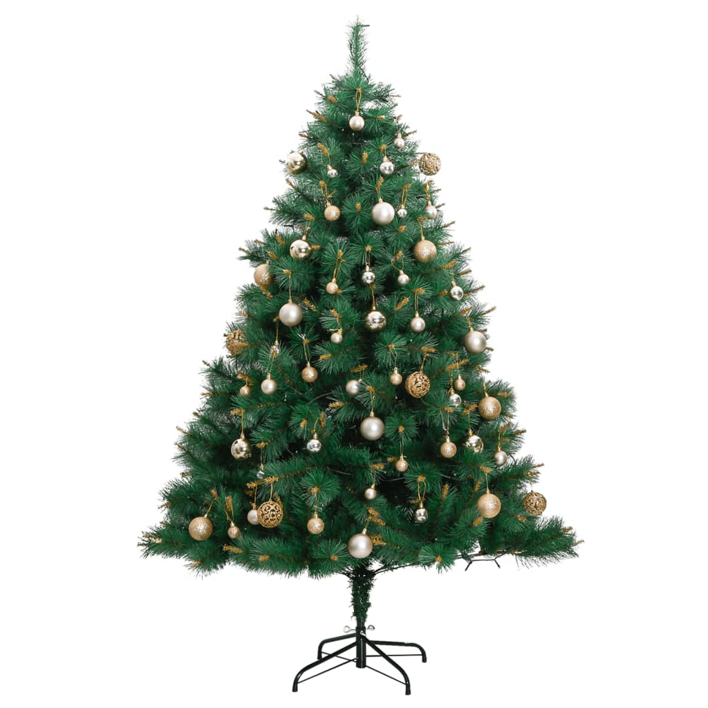 vidaXL Artificial Hinged Christmas Tree 150 LEDs & Ball Set 59.1"-2