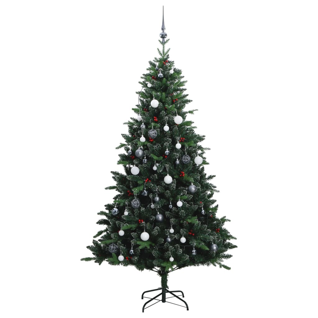 vidaXL Artificial Hinged Christmas Tree 150 LEDs & Ball Set 59.1"-2