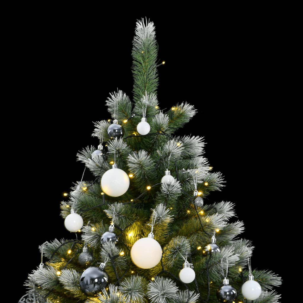 vidaXL Artificial Hinged Christmas Tree 150 LEDs & Ball Set 59.1"-1