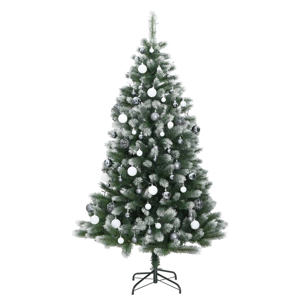 vidaXL Artificial Hinged Christmas Tree 150 LEDs & Ball Set 59.1"-2