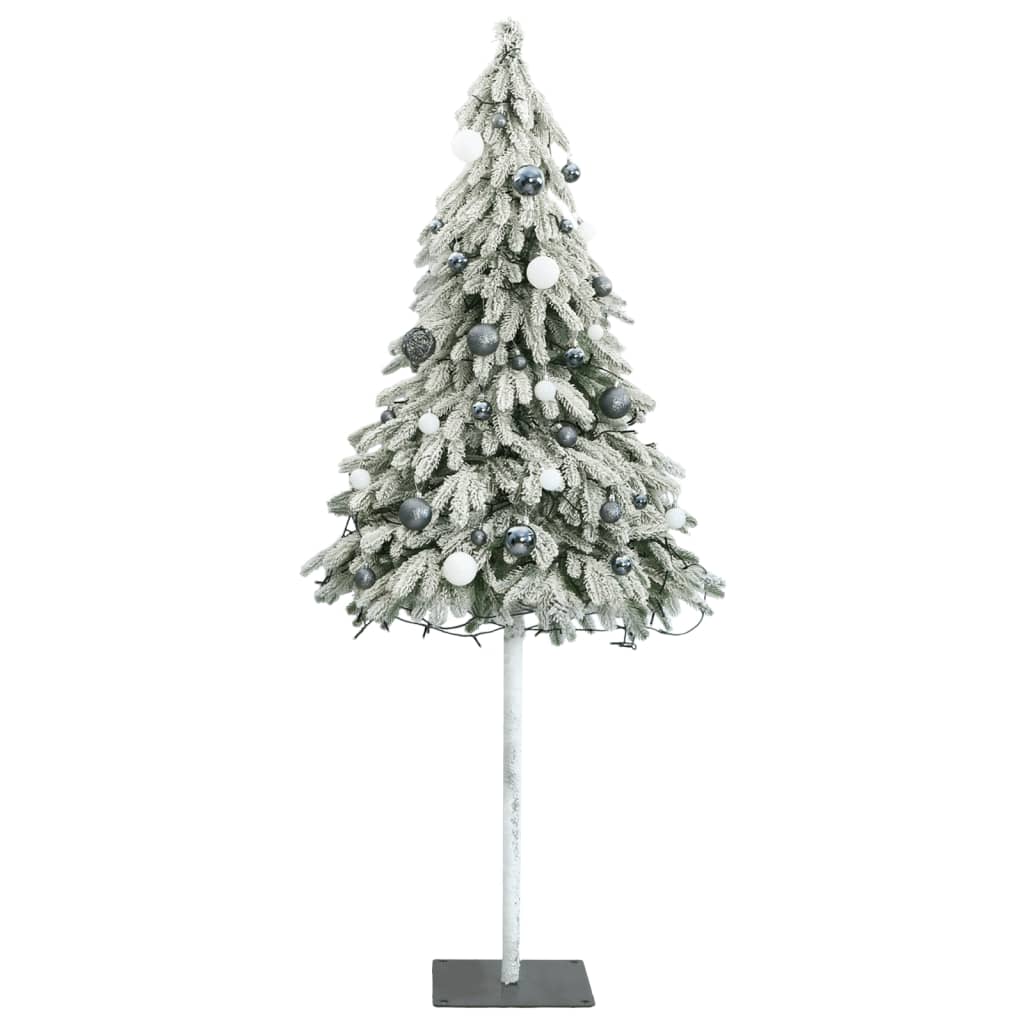 vidaXL Artificial Christmas Tree 150 LEDs&Ball Set&Flocked Snow 59.1"-2