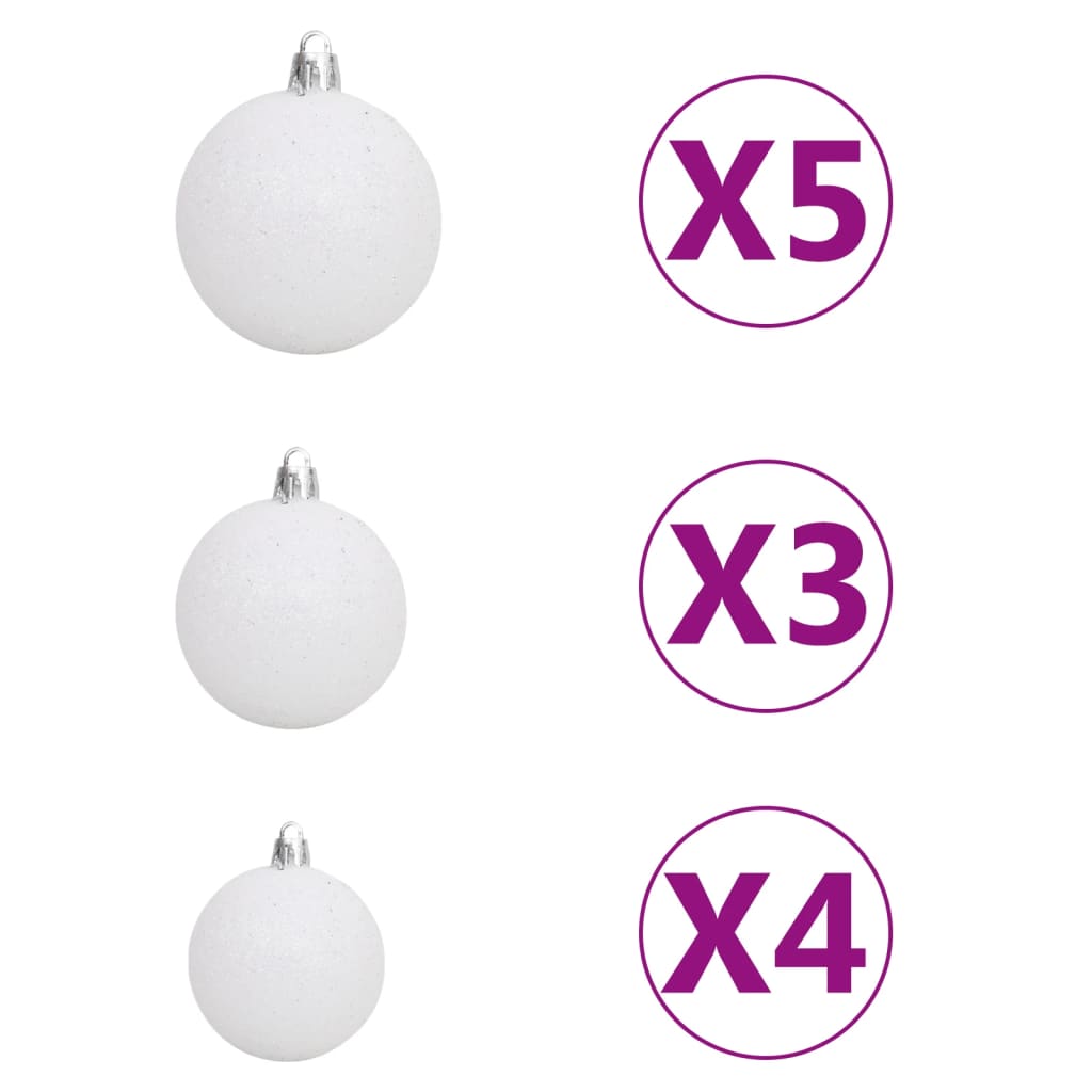 vidaXL Artificial Hinged Christmas Tree 150 LEDs & Ball Set 47.2"-5