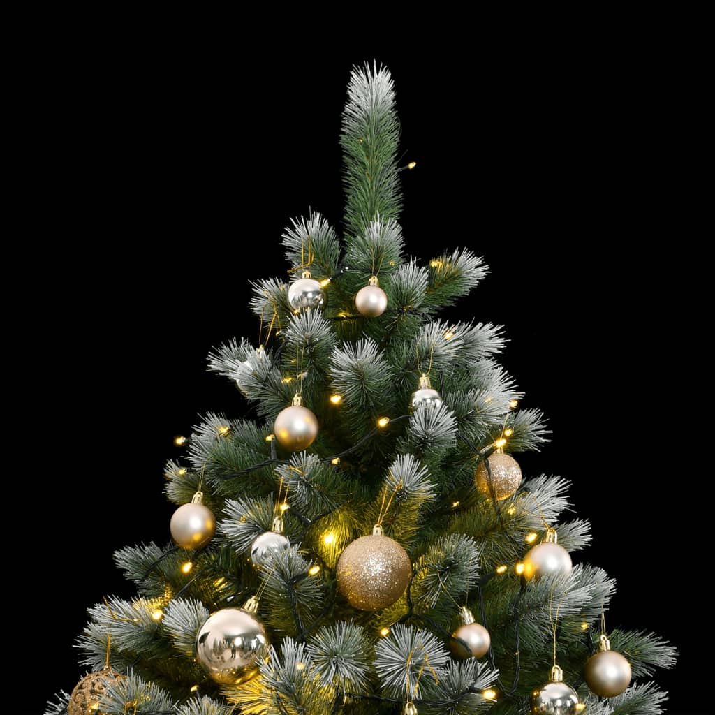 vidaXL Artificial Hinged Christmas Tree 300 LEDs & Ball Set 82.7"-1