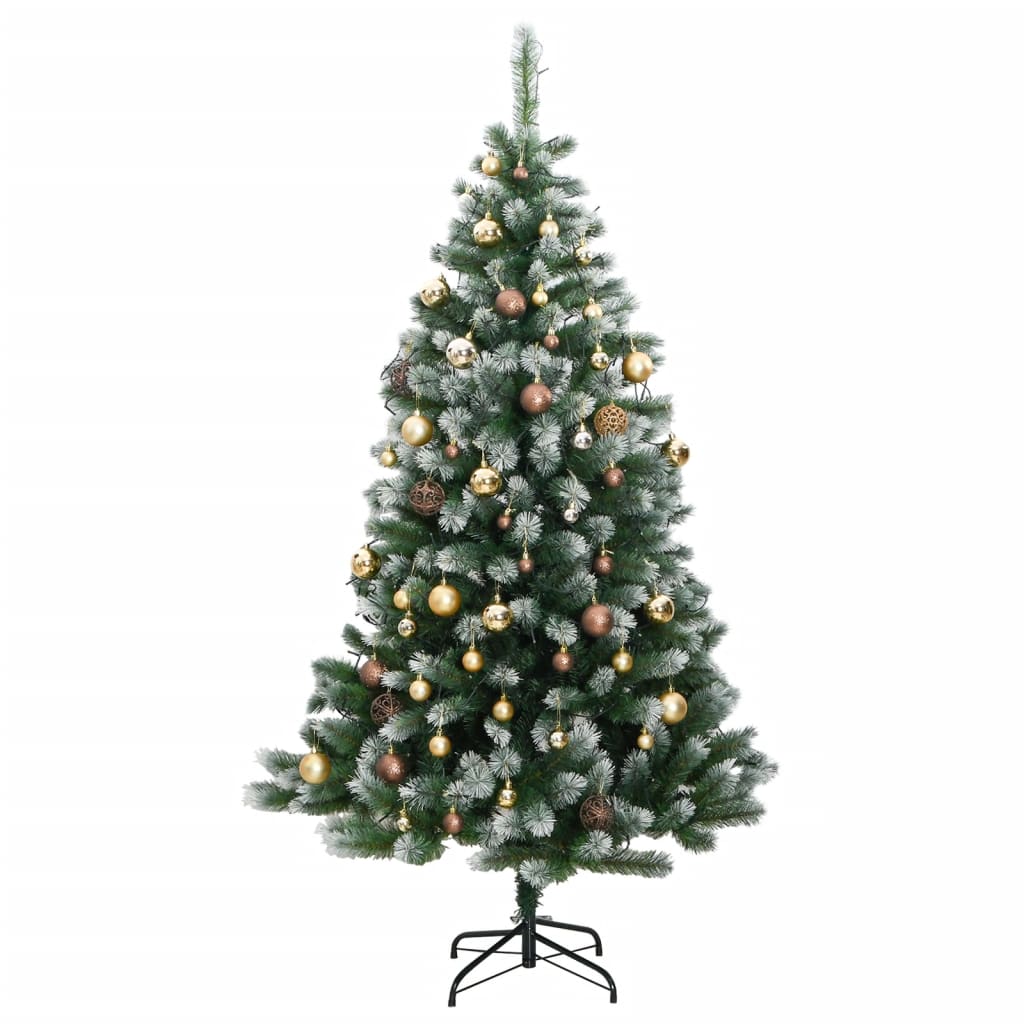 vidaXL Artificial Hinged Christmas Tree 300 LEDs & Ball Set 82.7"-2