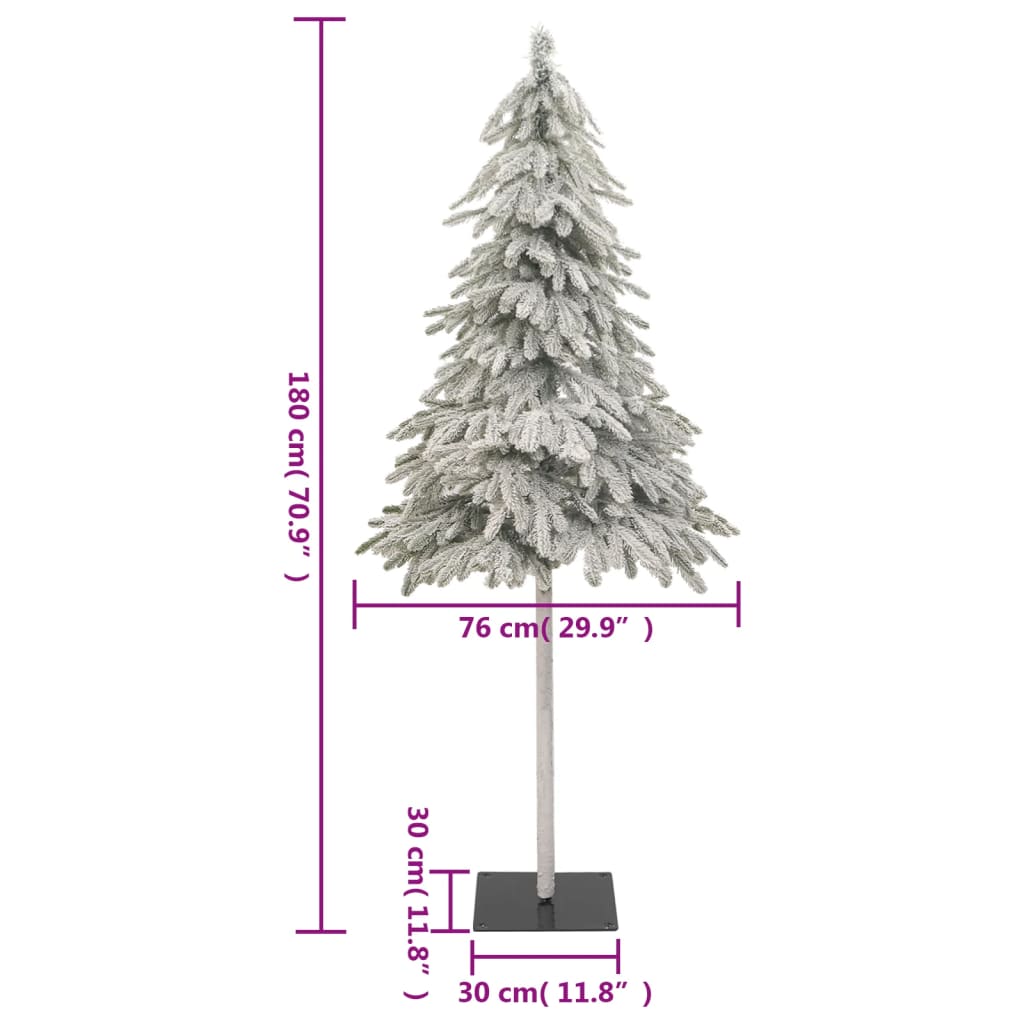 vidaXL Artificial Christmas Tree 300 LEDs&Ball Set&Flocked Snow 70.9"-7