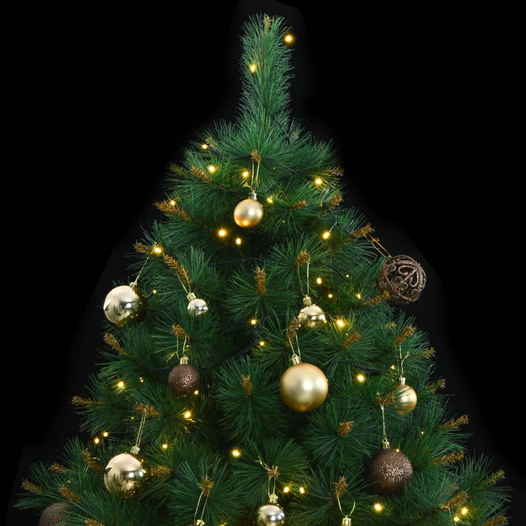 vidaXL Artificial Hinged Christmas Tree 300 LEDs & Ball Set 82.7"-1