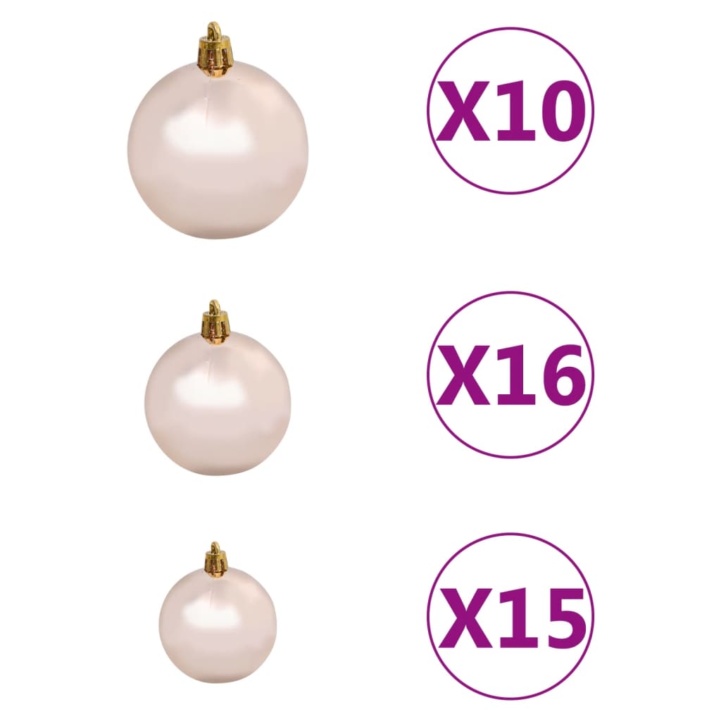 vidaXL Artificial Hinged Christmas Tree 300 LEDs & Ball Set 70.9"-6