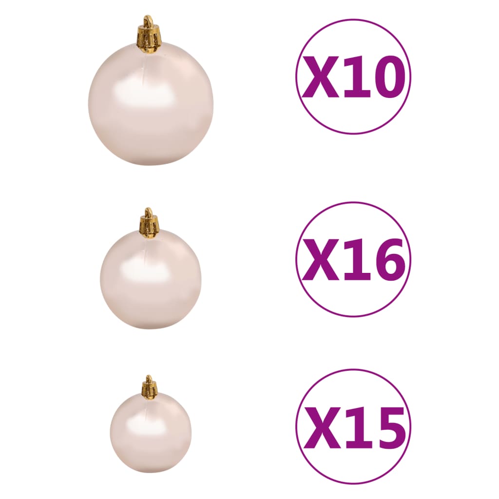 vidaXL Artificial Hinged Christmas Tree 300 LEDs & Ball Set 82.7"-5