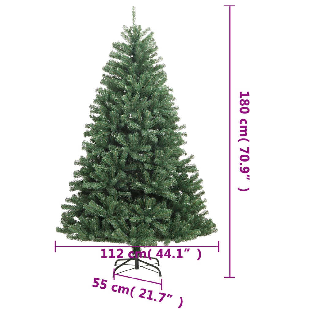 vidaXL Artificial Hinged Christmas Tree 300 LEDs & Ball Set 70.9"-7