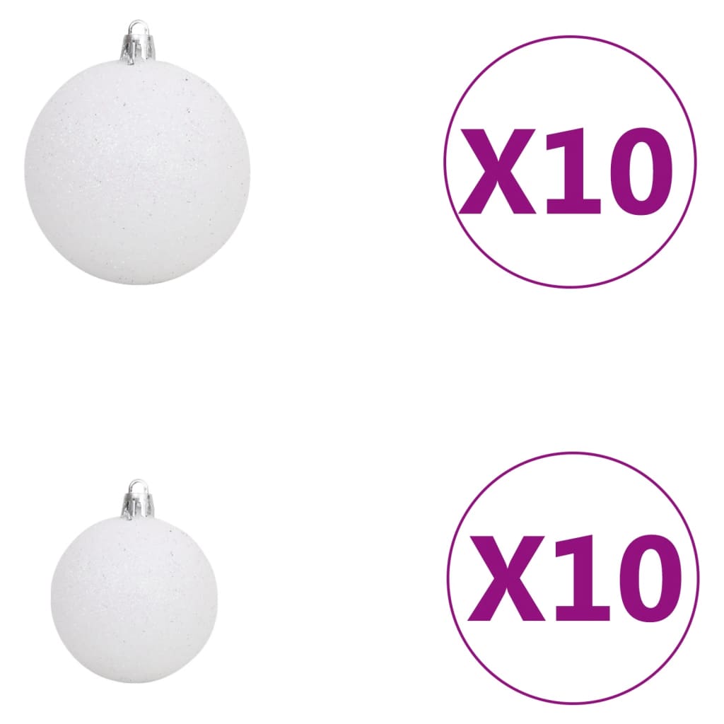 vidaXL Artificial Hinged Christmas Tree 300 LEDs & Ball Set 70.9"-5