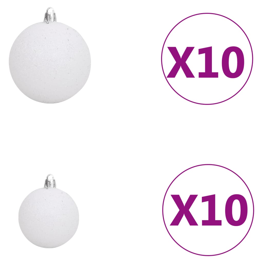 vidaXL Artificial Hinged Christmas Tree 300 LEDs & Ball Set 82.7"-5