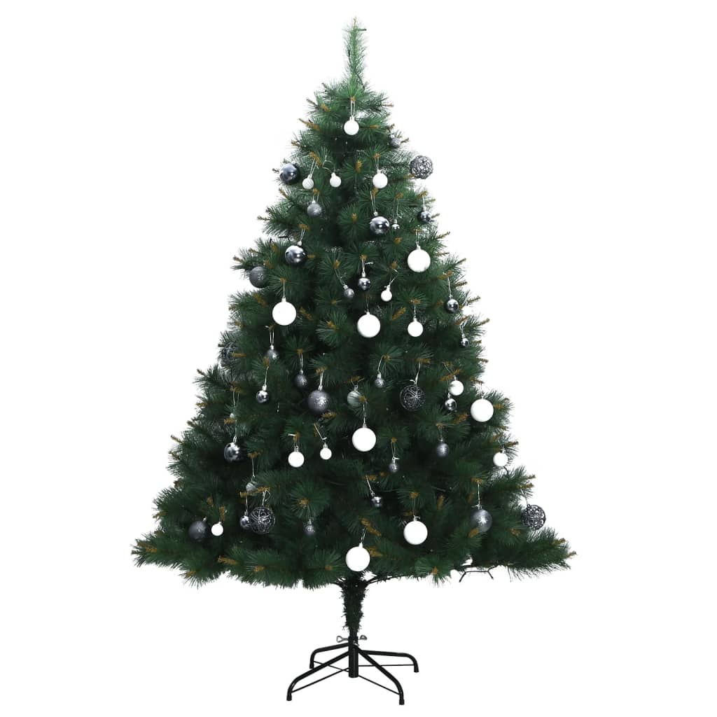 vidaXL Artificial Hinged Christmas Tree 300 LEDs & Ball Set 70.9"-2