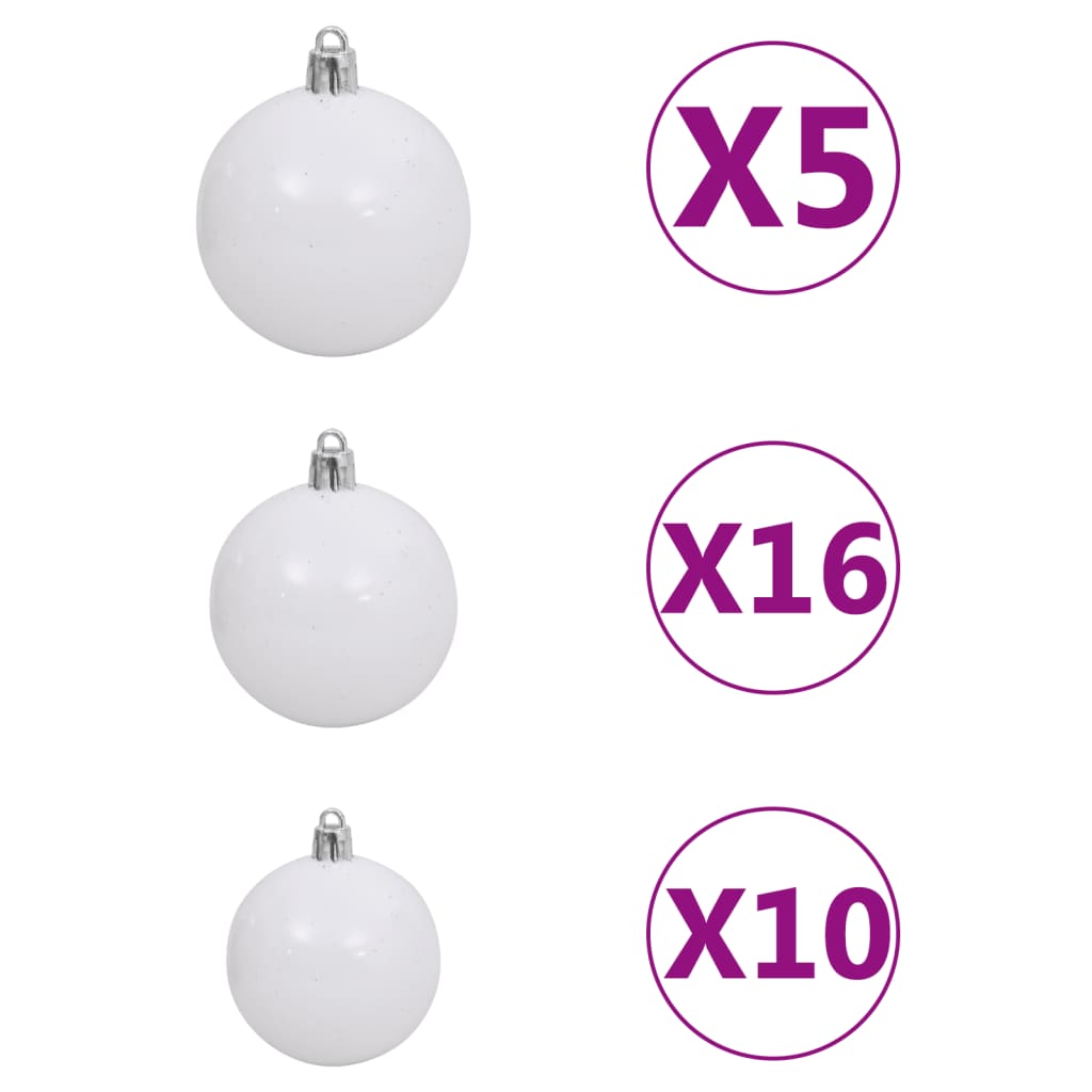 vidaXL Artificial Hinged Christmas Tree 300 LEDs & Ball Set 82.7"-5