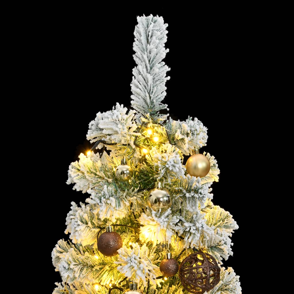 vidaXL Artificial Hinged Christmas Tree 150 LEDs & Ball Set 59.1"-1