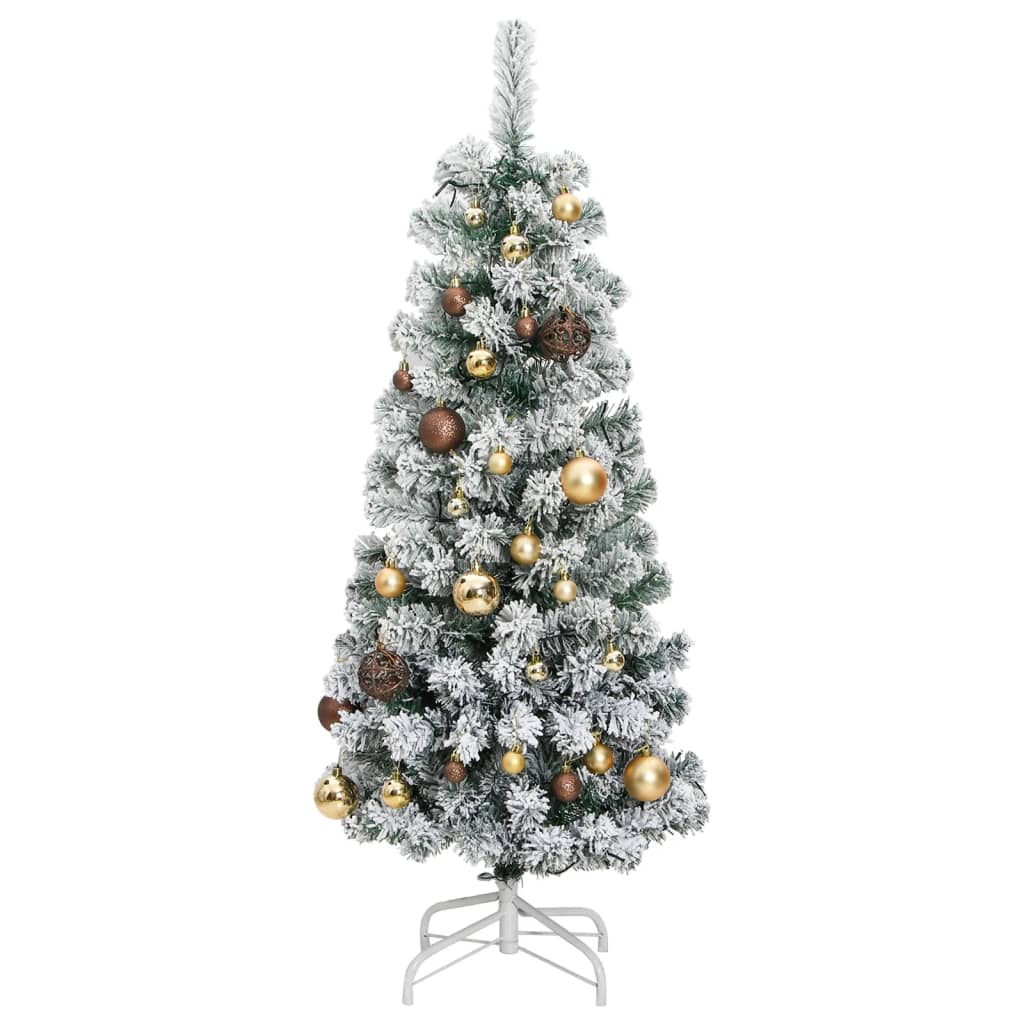 vidaXL Artificial Hinged Christmas Tree 150 LEDs & Ball Set 59.1"-2