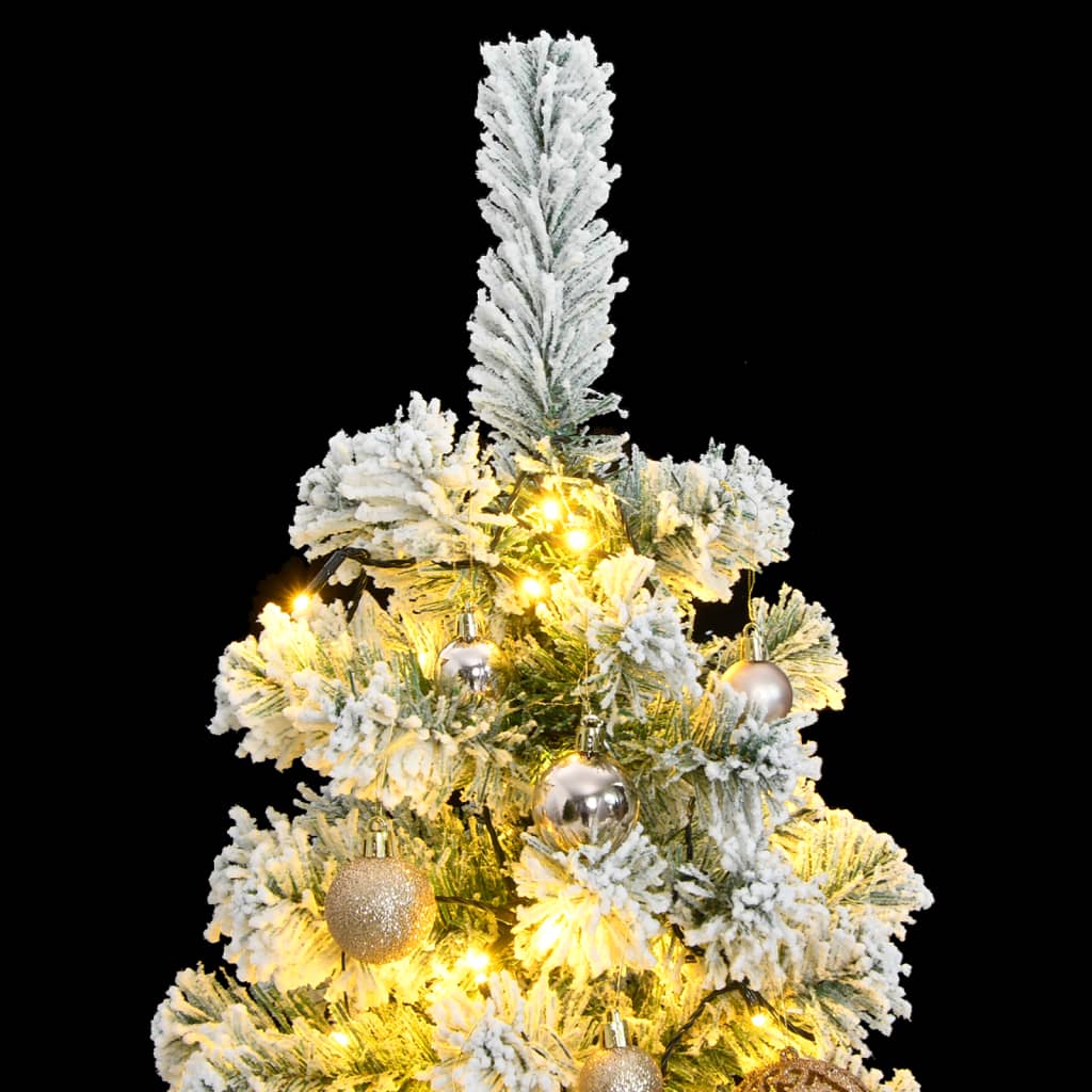 vidaXL Artificial Hinged Christmas Tree 150 LEDs & Ball Set 47.2"-1