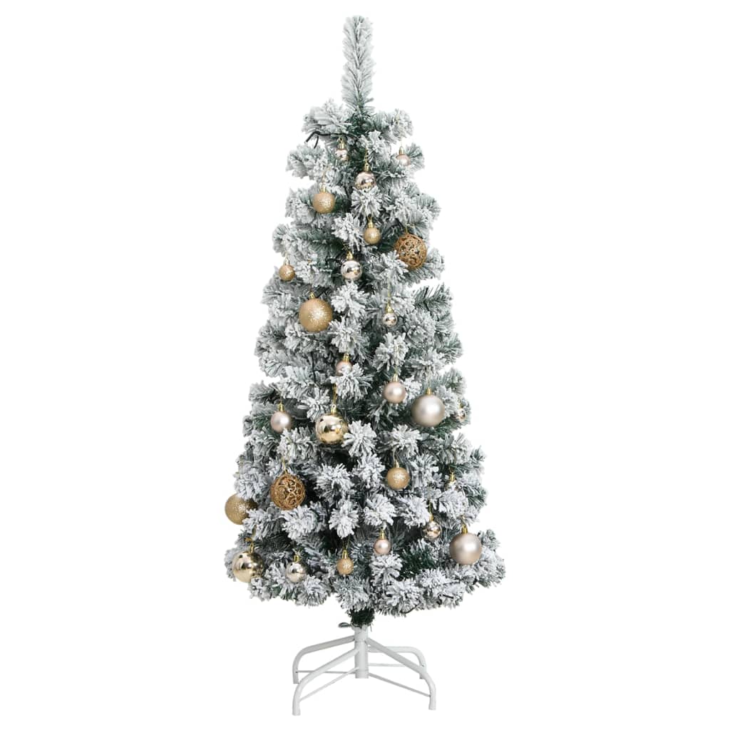 vidaXL Artificial Hinged Christmas Tree 150 LEDs & Ball Set 47.2"-2