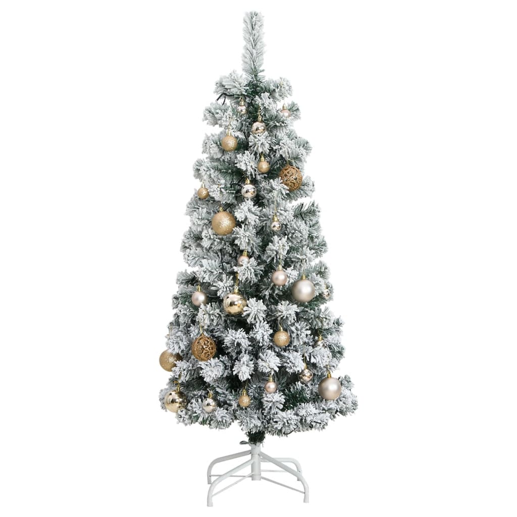 vidaXL Artificial Hinged Christmas Tree 150 LEDs & Ball Set 59.1"-2