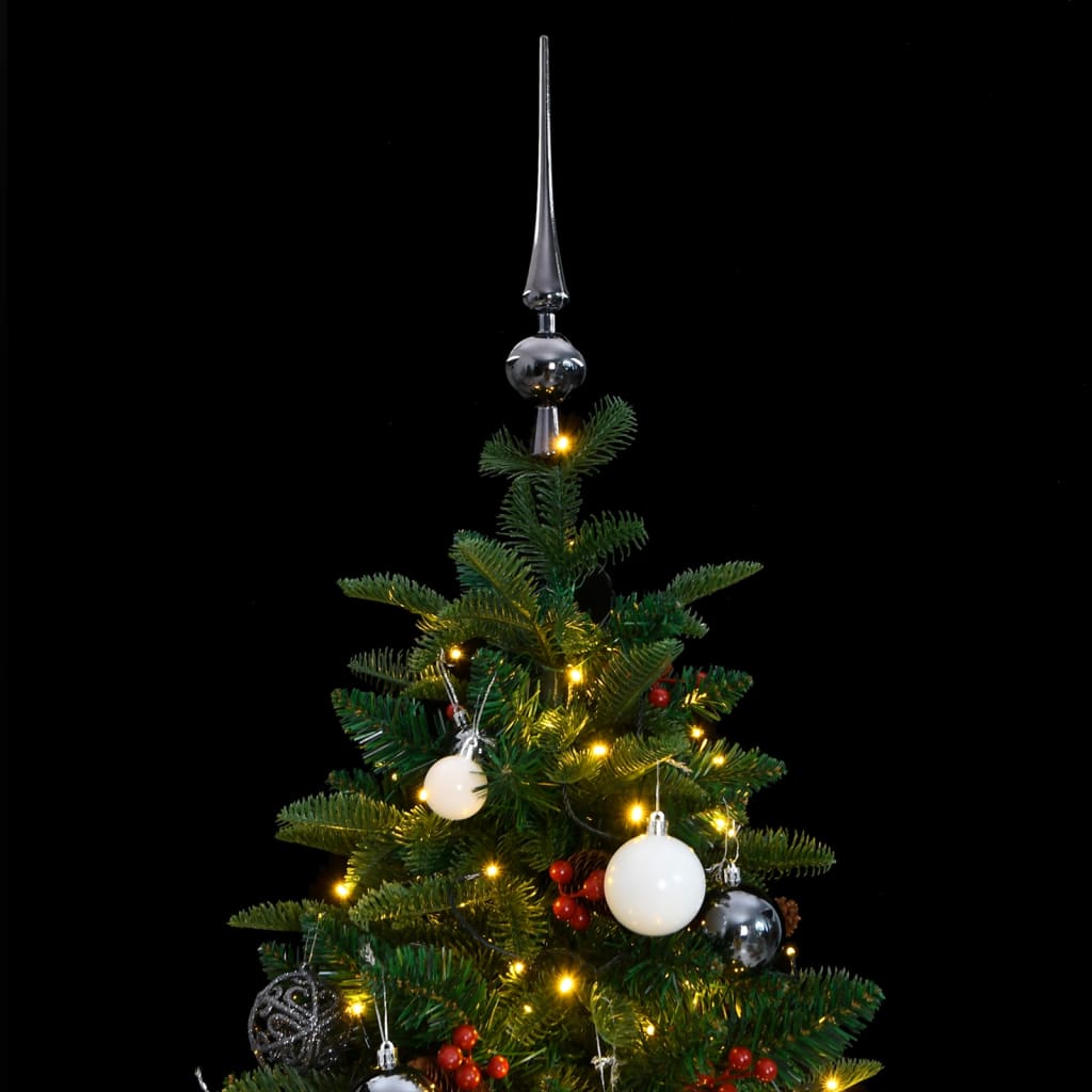 vidaXL Artificial Hinged Christmas Tree 150 LEDs & Ball Set 59.1"-1