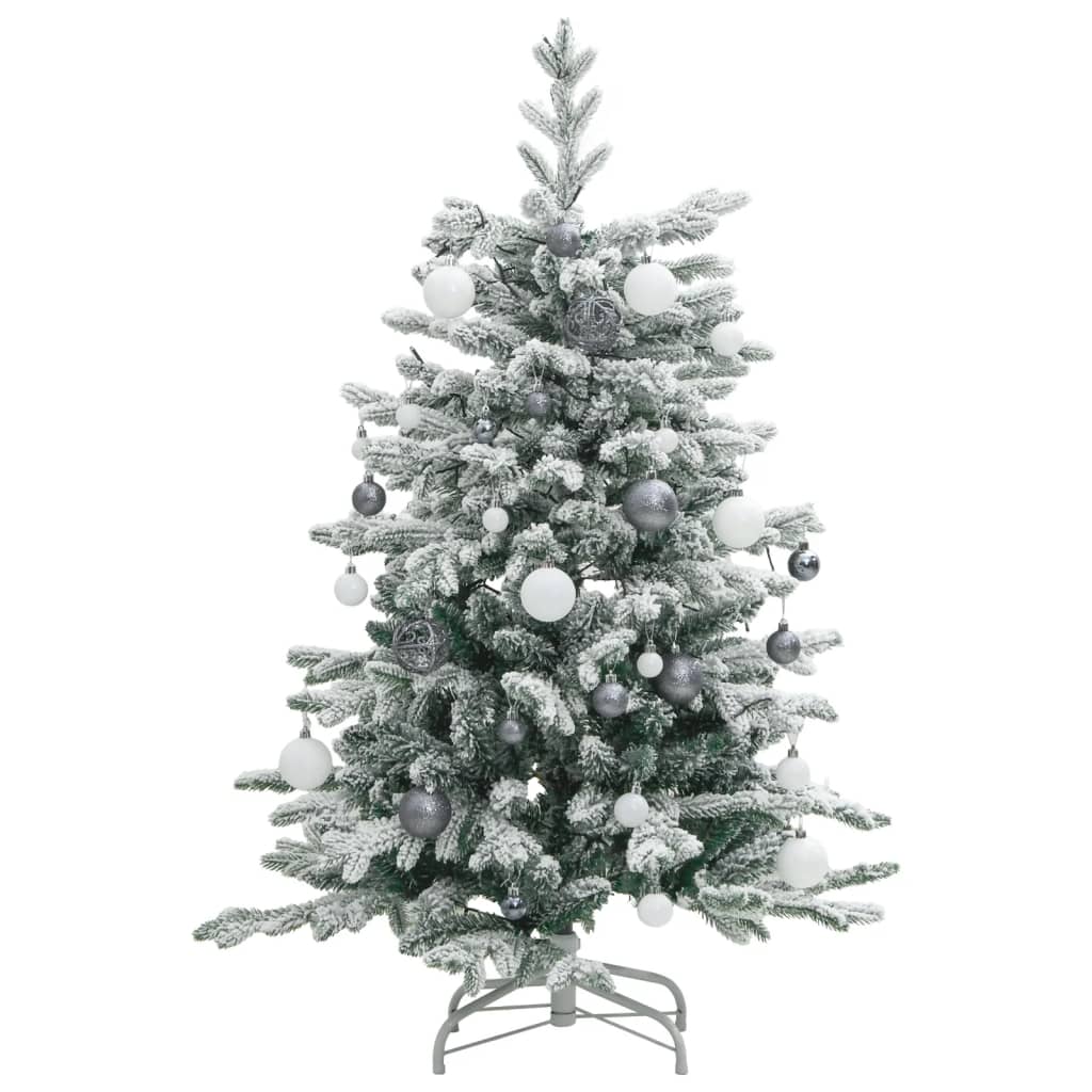 vidaXL Artificial Hinged Christmas Tree 150 LEDs & Ball Set 59.1"-2