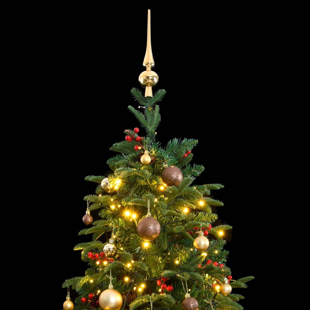 vidaXL Artificial Hinged Christmas Tree 300 LEDs & Ball Set 82.7"-1