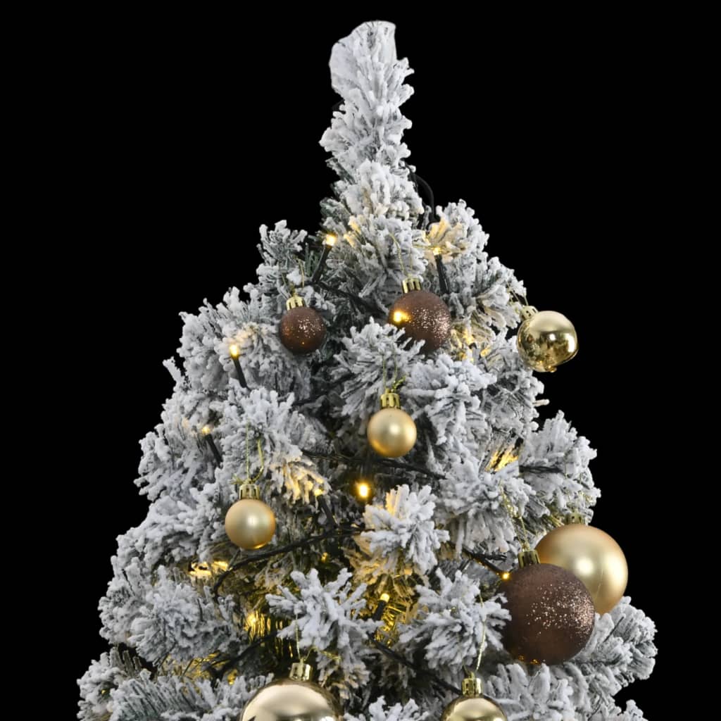 vidaXL Artificial Hinged Christmas Tree 300 LEDs & Ball Set 70.9"-1