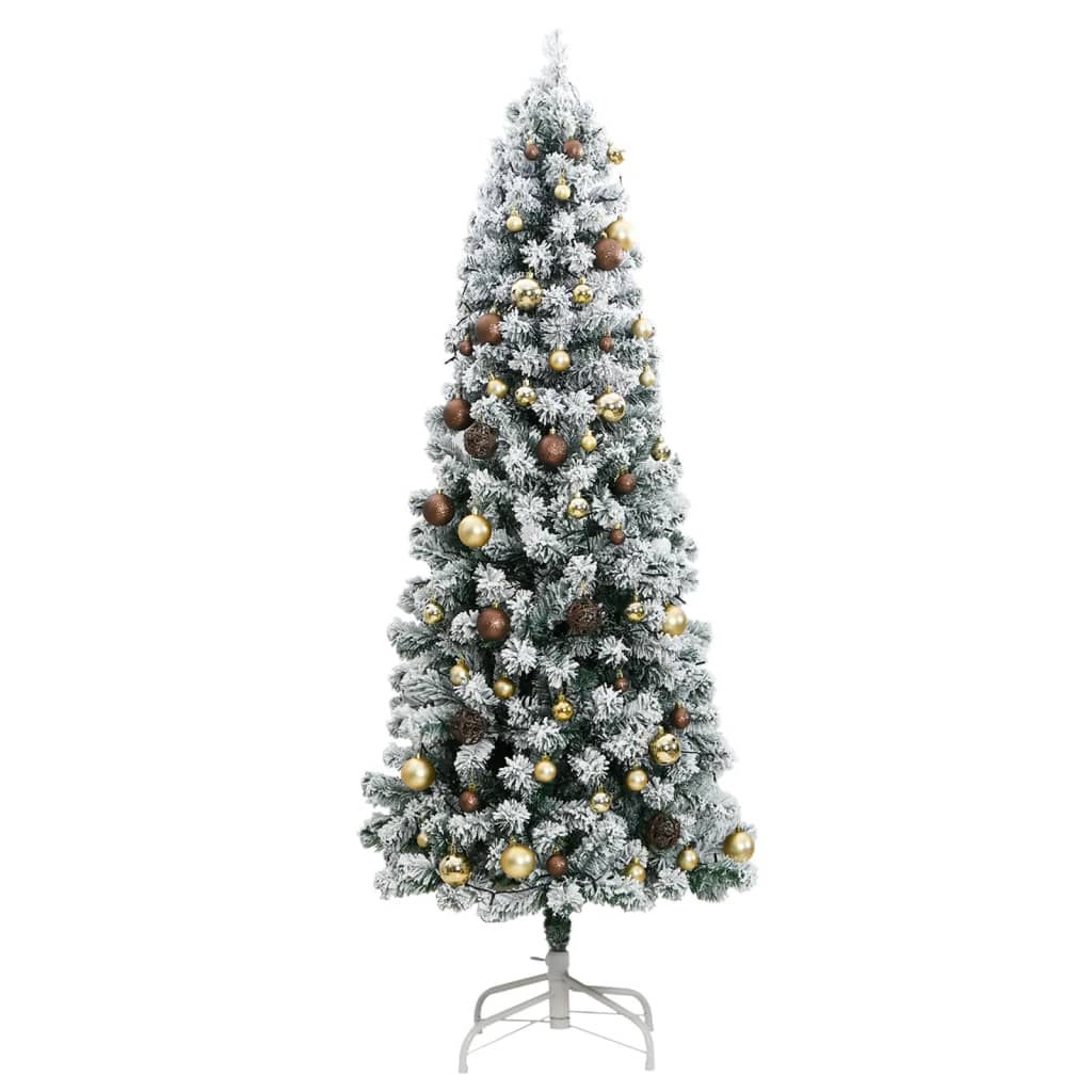 vidaXL Artificial Hinged Christmas Tree 300 LEDs & Ball Set 82.7"-2