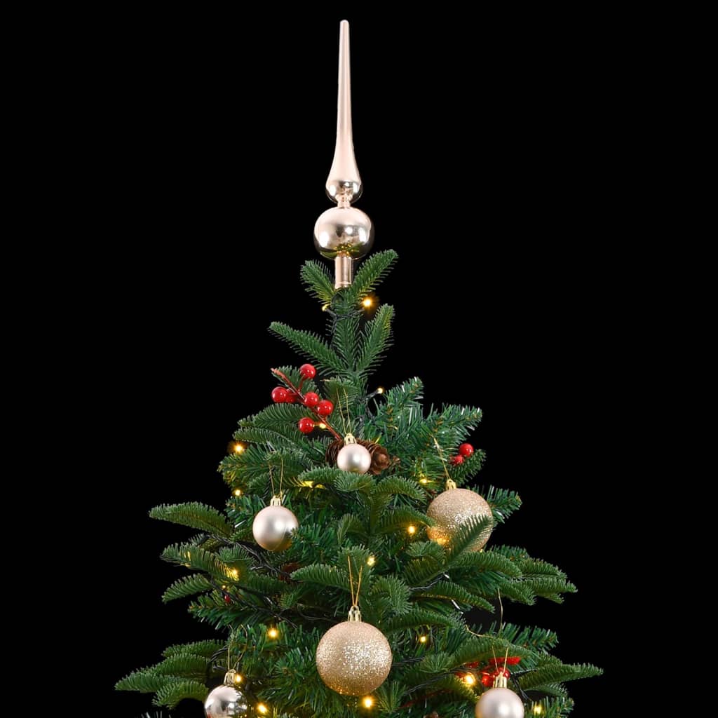 vidaXL Artificial Hinged Christmas Tree 300 LEDs & Ball Set 70.9"-0