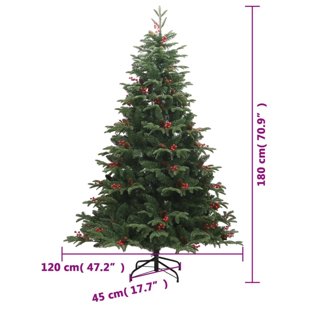 vidaXL Artificial Hinged Christmas Tree 300 LEDs & Ball Set 70.9"-7