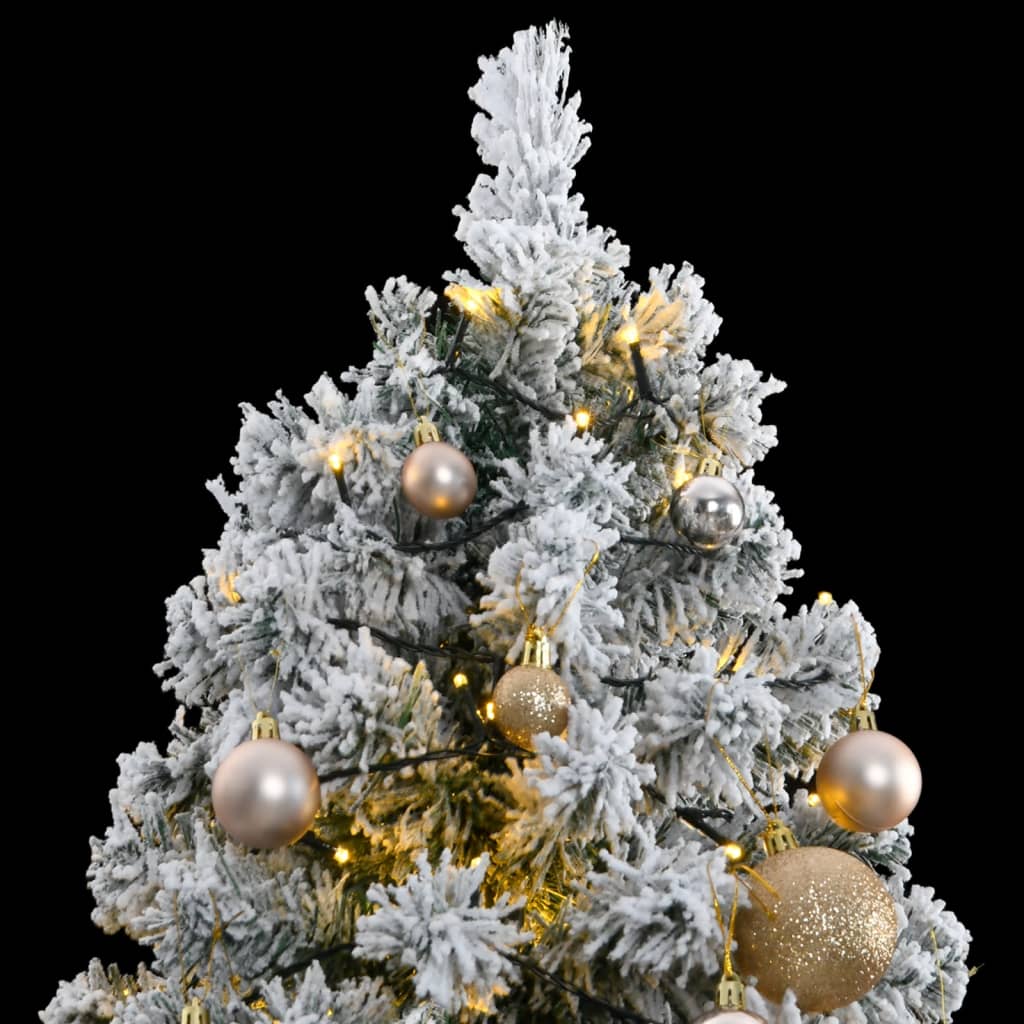 vidaXL Artificial Hinged Christmas Tree 300 LEDs & Ball Set 82.7"-2