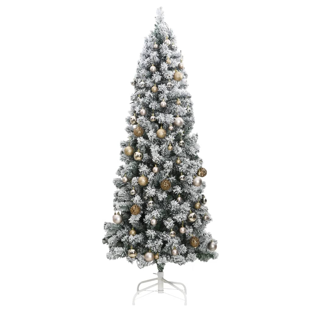 vidaXL Artificial Hinged Christmas Tree 300 LEDs & Ball Set 82.7"-3