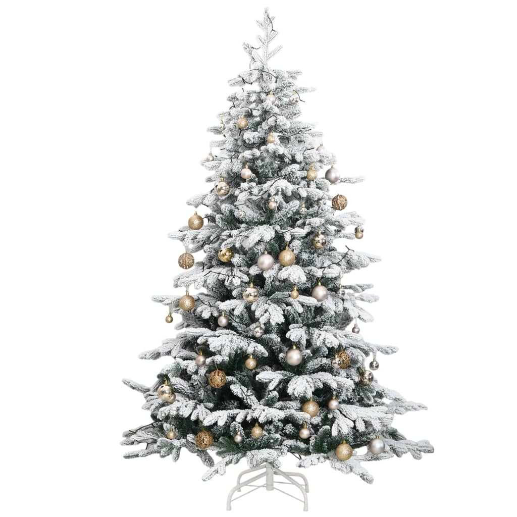 vidaXL Artificial Hinged Christmas Tree 300 LEDs & Ball Set 70.9"-2