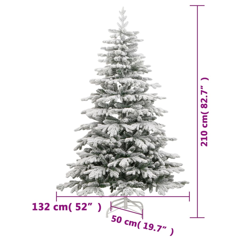 vidaXL Artificial Hinged Christmas Tree 300 LEDs & Ball Set 82.7"-7