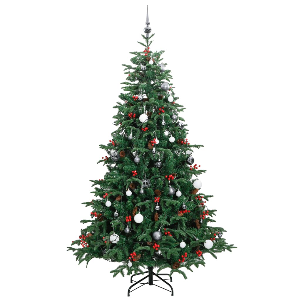 vidaXL Artificial Hinged Christmas Tree 300 LEDs & Ball Set 70.9"-2