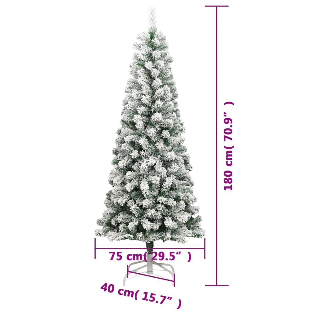 vidaXL Artificial Hinged Christmas Tree 300 LEDs & Ball Set 70.9"-7