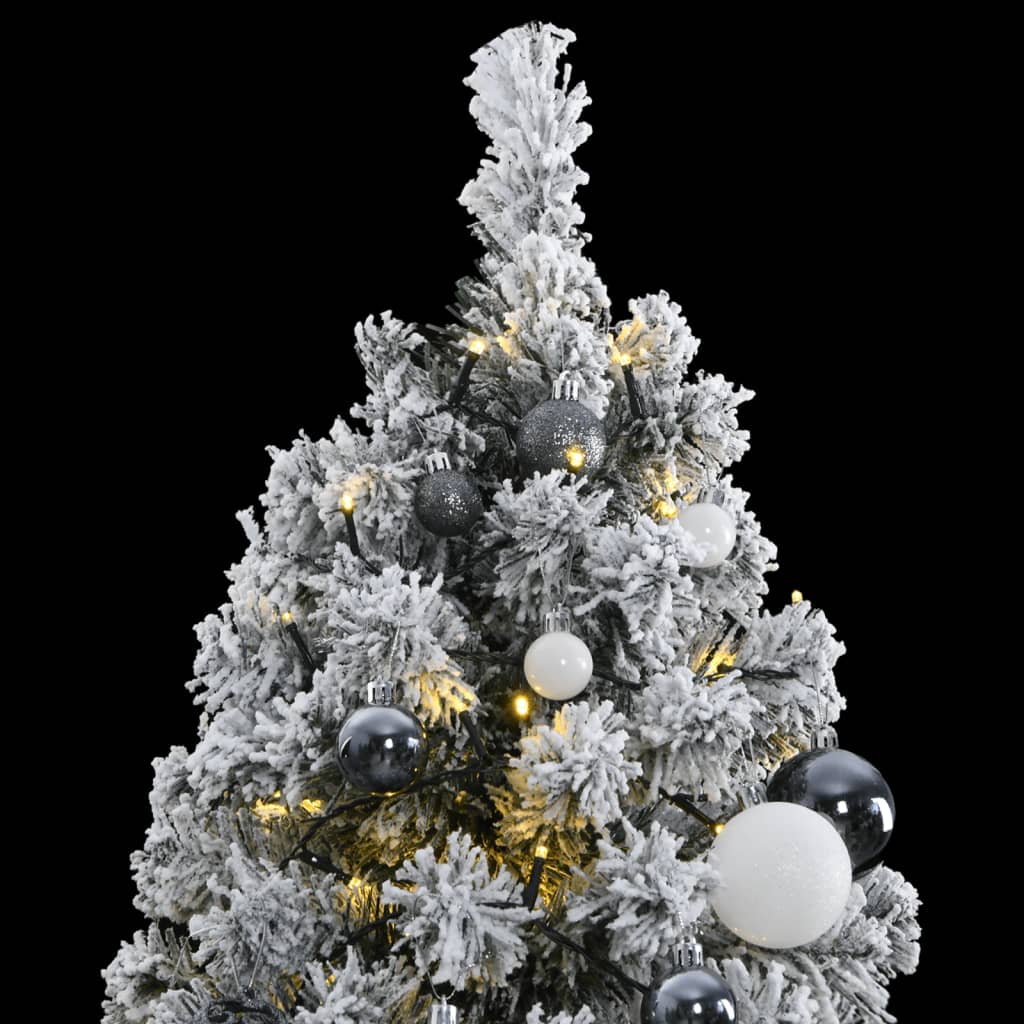 vidaXL Artificial Hinged Christmas Tree 300 LEDs & Ball Set 70.9"-1